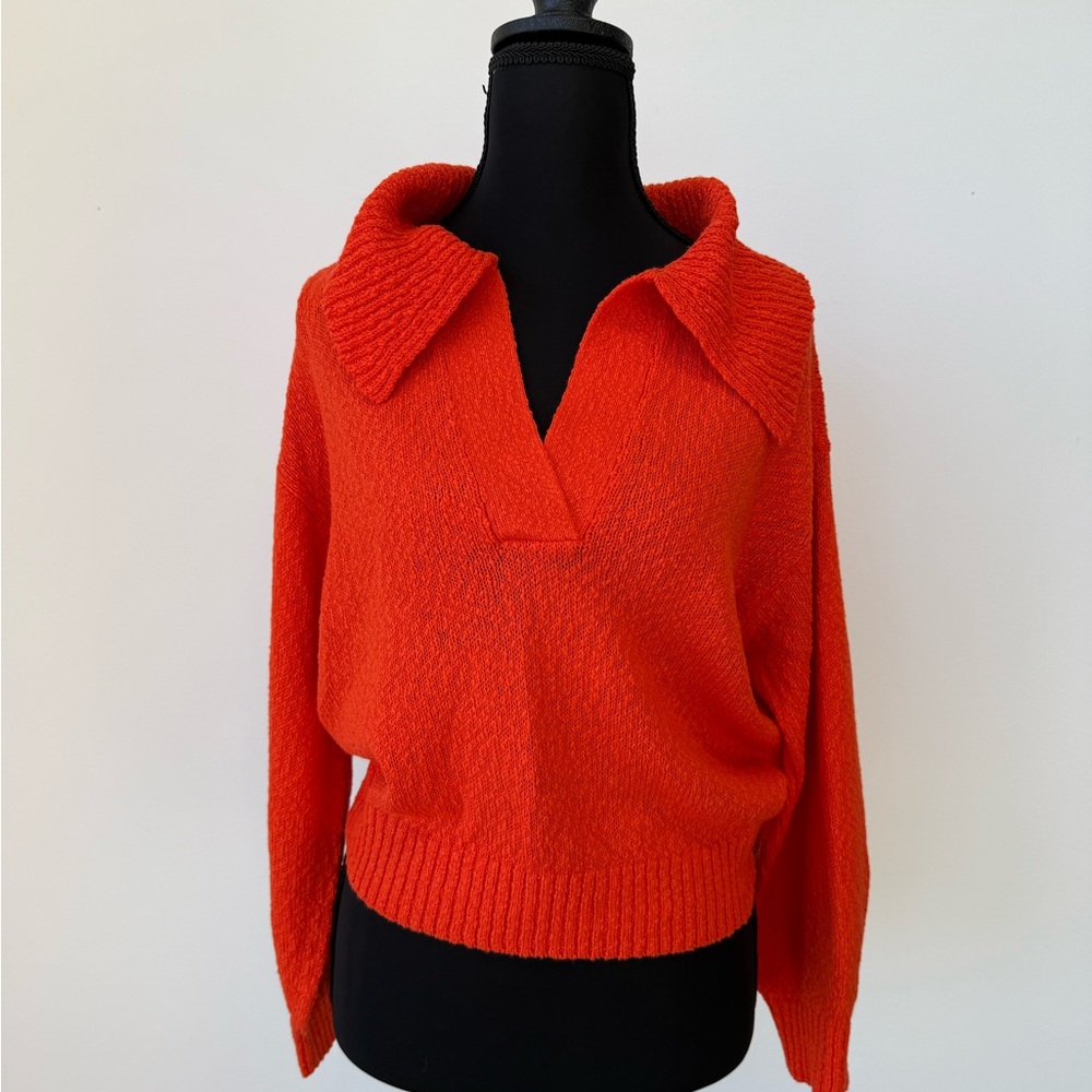 Anthropologie Maeve Bright Orange Sweater - Picture 9 of 10